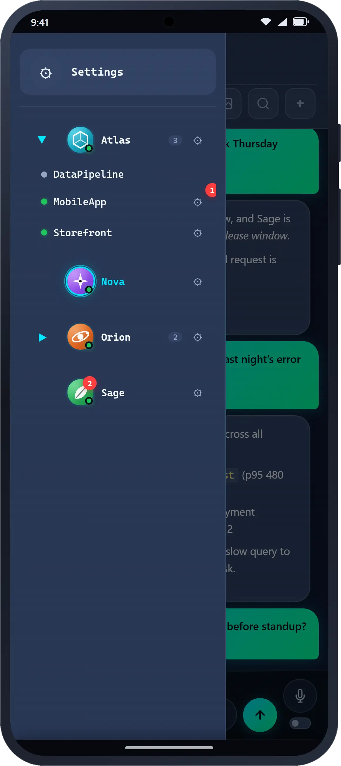 HAL-OS : la liste des agents IA et de leurs projets.