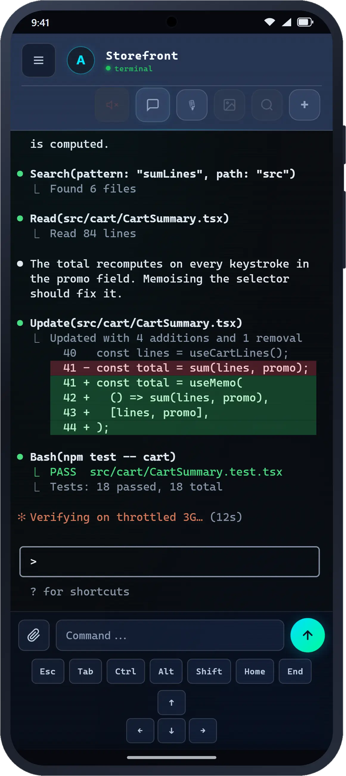 HAL-OS : terminal d’un agent qui développe et teste du code.